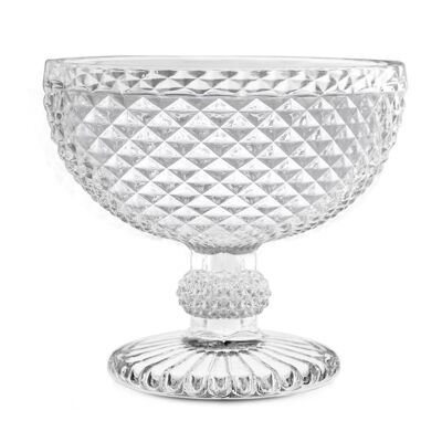 Coupe diamant en verre multi-usages avec pied 11 cm