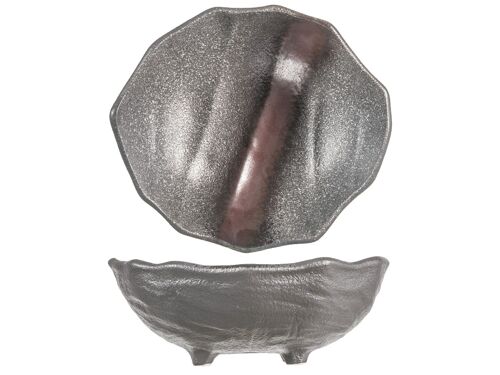 Coppa Nerobronzo in porcellana colore grigio/bronzo cm 26