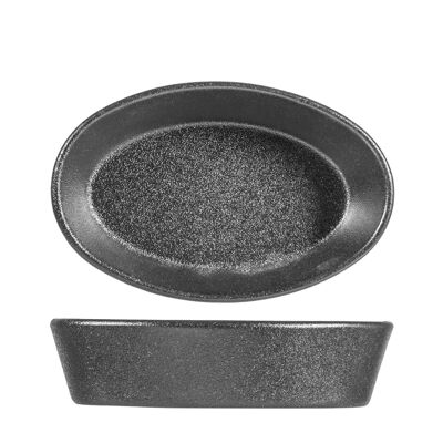 Anthracite oval cup in anthracite color porcelain cm 10x15