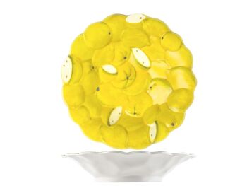 Coupe ronde Sicile en mélaminé avec décor de citrons cm 38x8 h 4