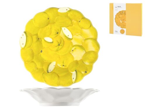 Coppa tonda Sicilia in melamina decoro limoni cm 38x8 h