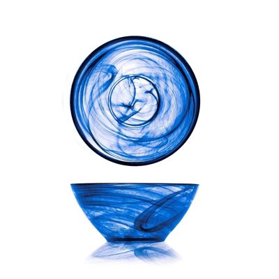 Alabaster bowl in cobalt glass cm 14