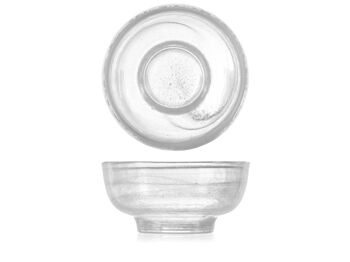 Bol en verre d'albâtre avec pied blanc 10,5 cm 2