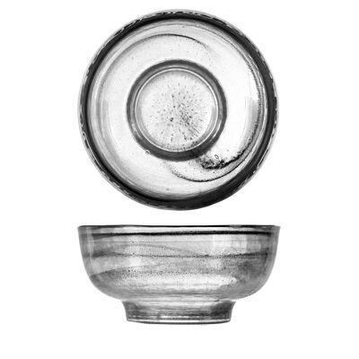 Cuenco de cristal de alabastro con pie negro 10,5 cm