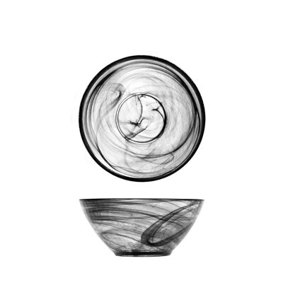 Cuenco de alabastro en cristal negro cm 14