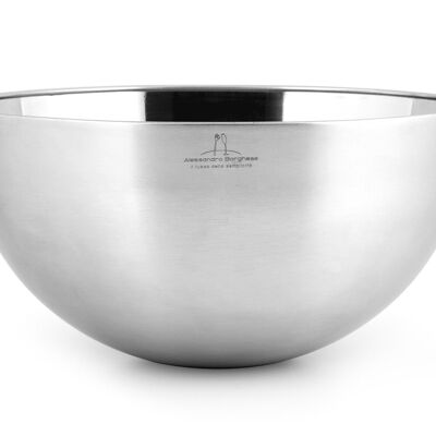 Borghese bowl in brushed stainless steel cm 29. Alessandro Borghese - The luxury of simplicity