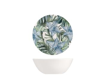 Petit bol exotique en porcelaine fine décorée cm 14. 9