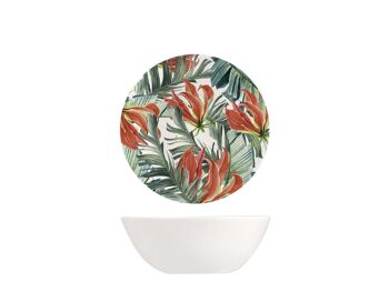 Petit bol exotique en porcelaine fine décorée cm 14. 3