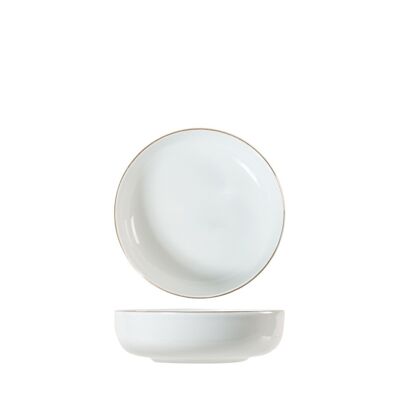Petit bol Pearl en porcelaine blanche avec fil d'or cm 15.