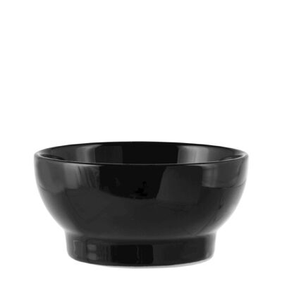 Taza de fondue de cerámica negra con pie 10 cm