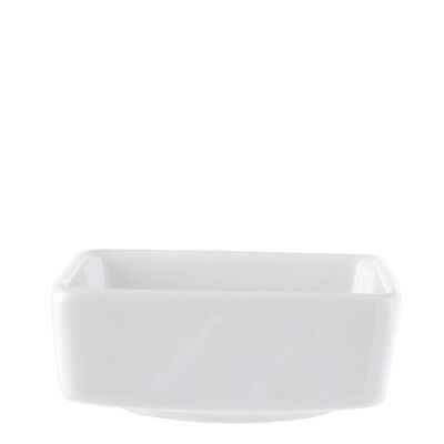 Coupe à fondue carrée en céramique blanche 9,5 cm