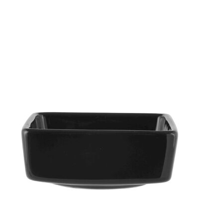 Taza de fondue cuadrada de cerámica negra 9,5 cm
