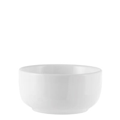 Round white ceramic fondue cup 8.5 cm