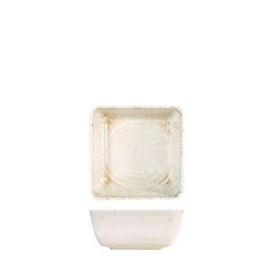 Eris square bowl in beige porcelain cm 13.