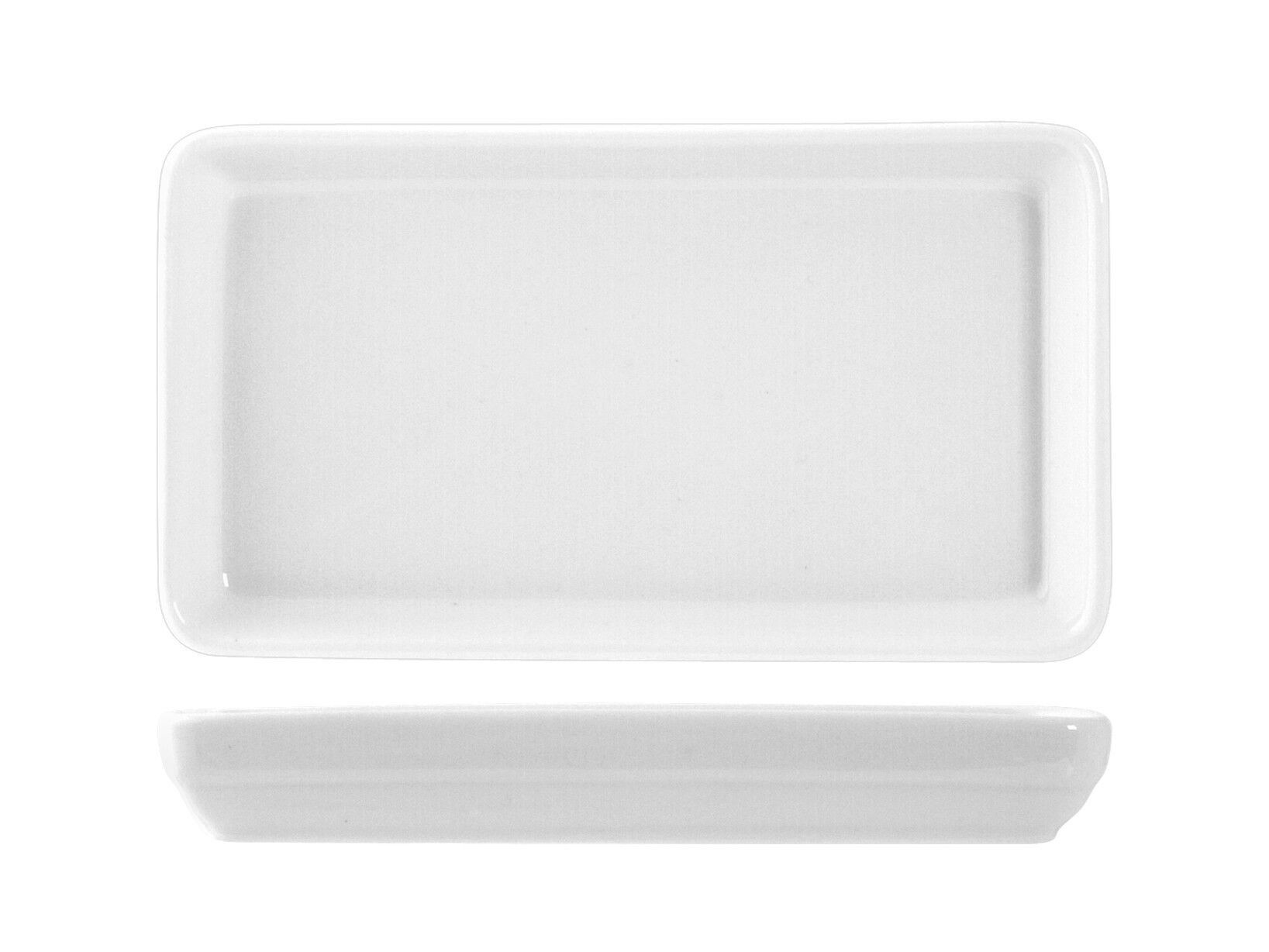 Coppetta rettangolare per il set Ardesia&Bamboo in porcellana bianca cm 15x8,5x2 h