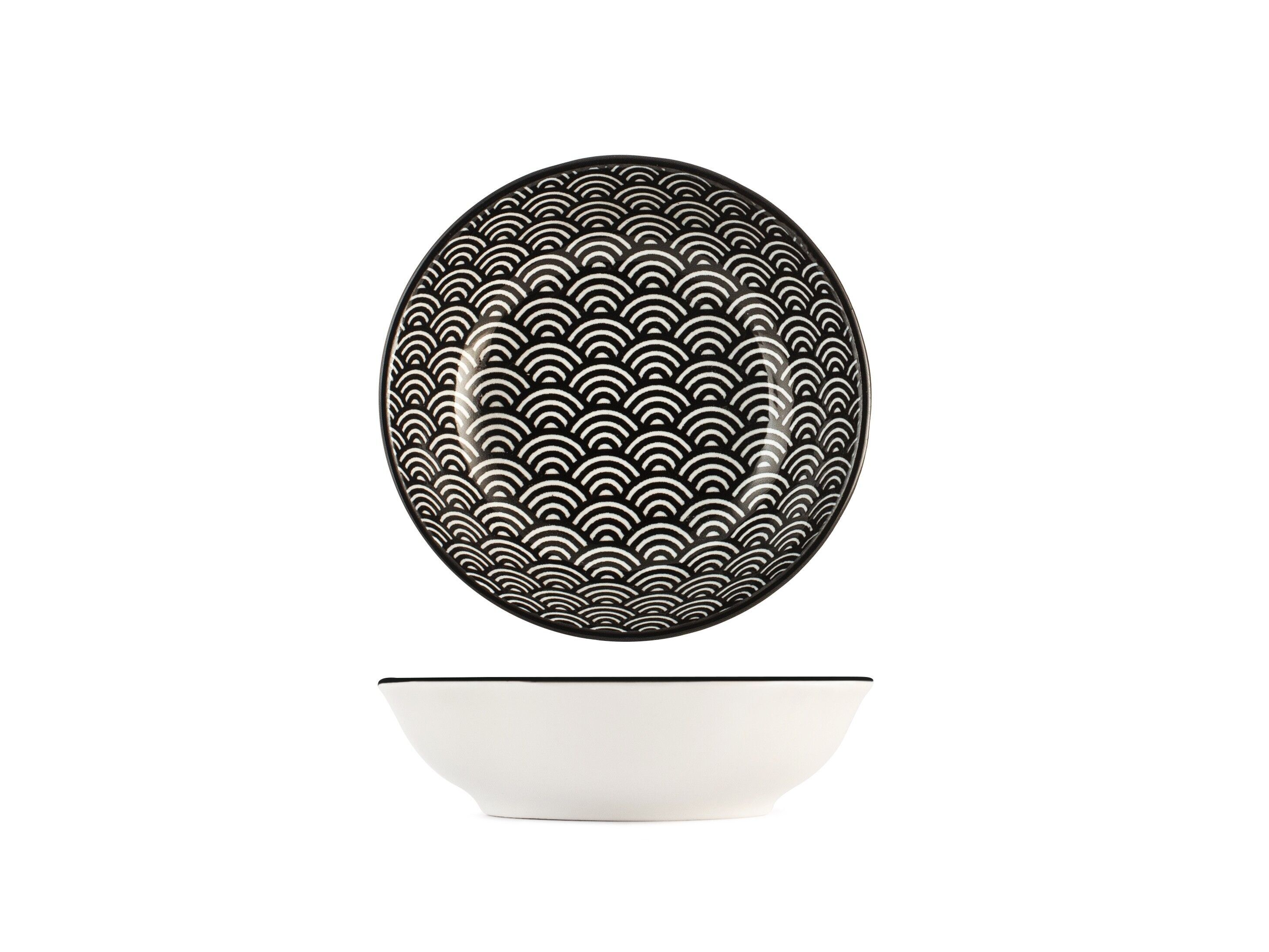 Cuenco para salsas de porcelana Decoración completa con decoración variada cm 9x2,5 h