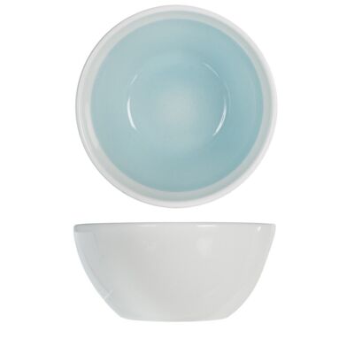 Soleil in eartè nware bol blanco y azul 14 cm