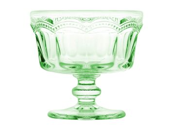 Bol en verre vert pied Barocco 18, 5 cl 2