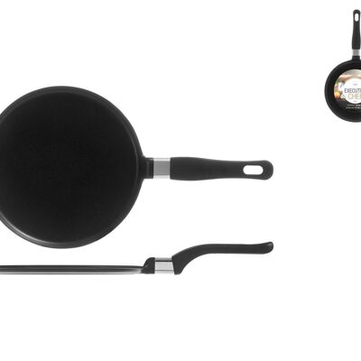 Executive Chef crepe maker 1 handle in die-cast aluminum with 20 cm non-stick coating. 2 year guarantee