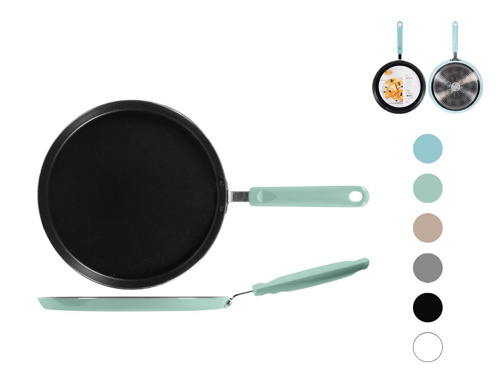 Crêpière anti-adhésive induction couleurs assorties 25 cm