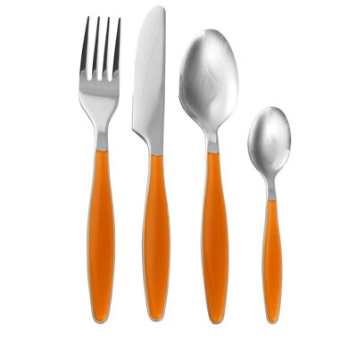 Lady coffee spoon in stainless steel with orange plastic handle 15 cm