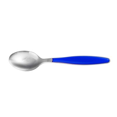 Lady coffee spoon in stainless steel with blue plastic handle 15 cm