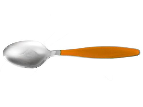 Cucchiaio tavola Lady in acciaio inox con manico in plastica arancio cm 20