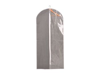 Pochette à vêtements penderie grise en polypropylène gris avec zone transparente et fermeture éclair cm 60x135 h 5