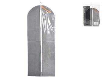 Sac à vêtements gris en polypropylène gris avec zone transparente et fermeture éclair 60x160 cm h 4