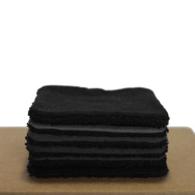 Assortment of several colors of washable wipes in organic sponge