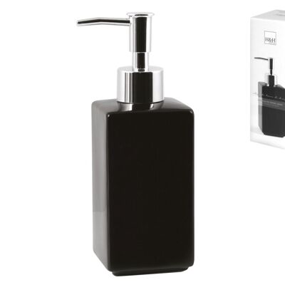 Square Design bathroom soap dispenser in black ceramic