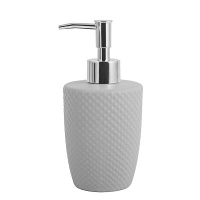 Black & Gray soap dispenser in gray stoneware cm 8,5x17,5 h