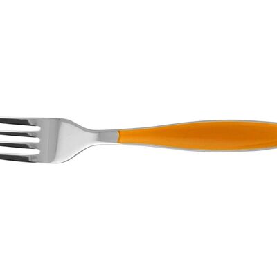 Lady stainless steel table fork with orange plastic handle 20 cm