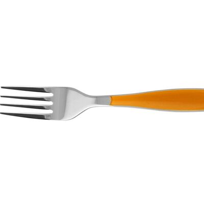 Forchetta tavola Lady in acciaio inox con manico in plastica arancio cm 20