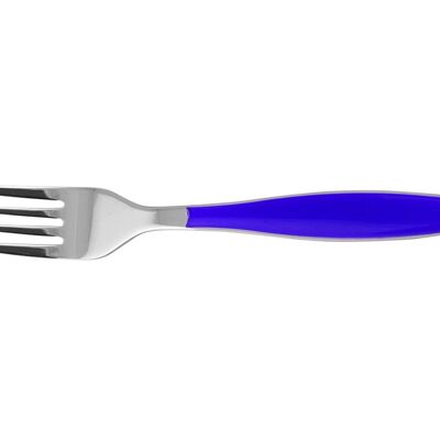 Lady stainless steel table fork with blue plastic handle 20 cm