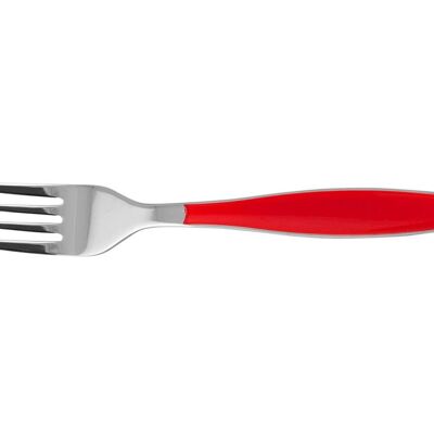 Lady stainless steel table fork with red plastic handle 20 cm