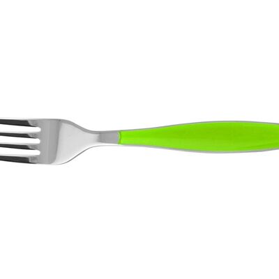 Lady stainless steel table fork with green plastic handle 20 cm