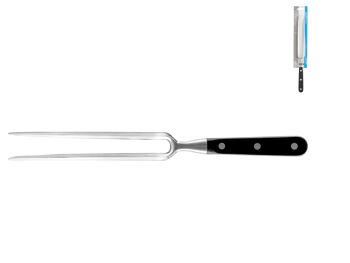 Fourchette professionnelle, lame inox, manche riveté ABS noir 18 cm. 4