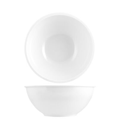 100% White Melamine Salad Bowl with 21 cm border