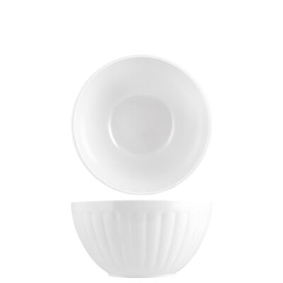 Ribbed salad bowl 100% White Melamine cm 16