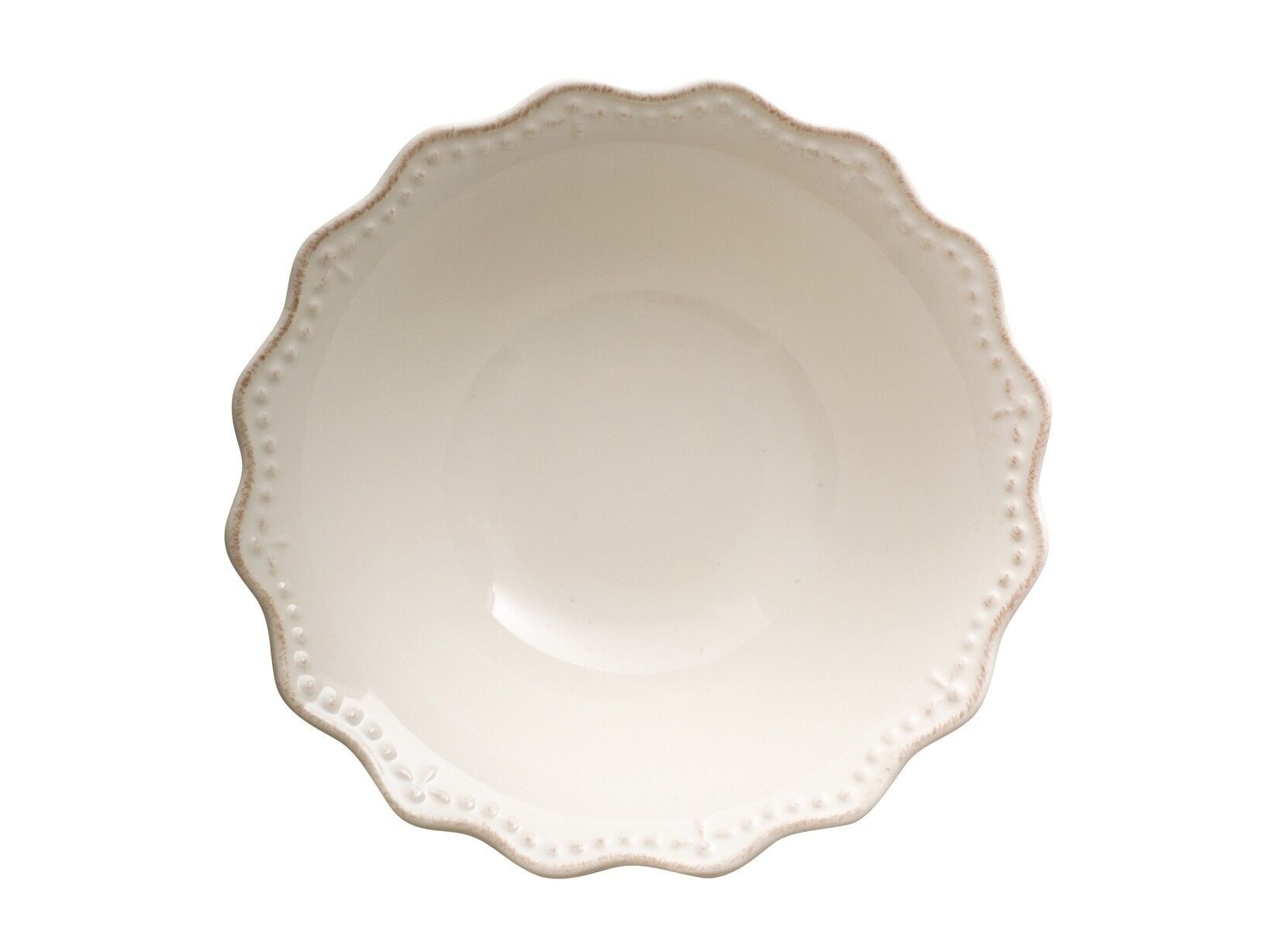 Crowne salad bowl in ivory stoneware 25 cm