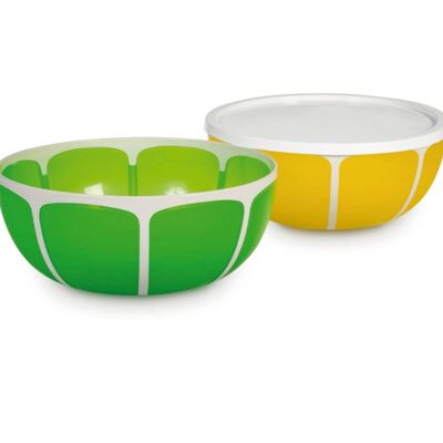 Polypropylene salad bowl with lid in assorted colors 19 cm