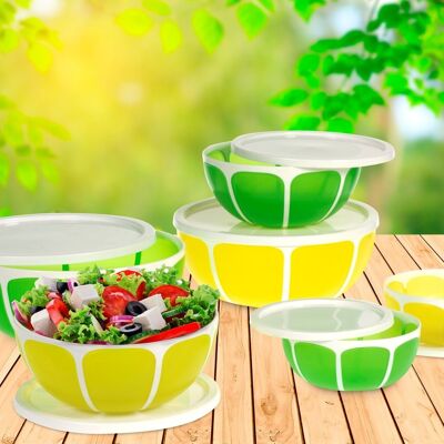 Polypropylene salad bowl with lid in assorted colors 24 cm
