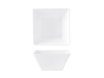 Saladier carré haut 100% Mélamine Blanc 17 cm 2