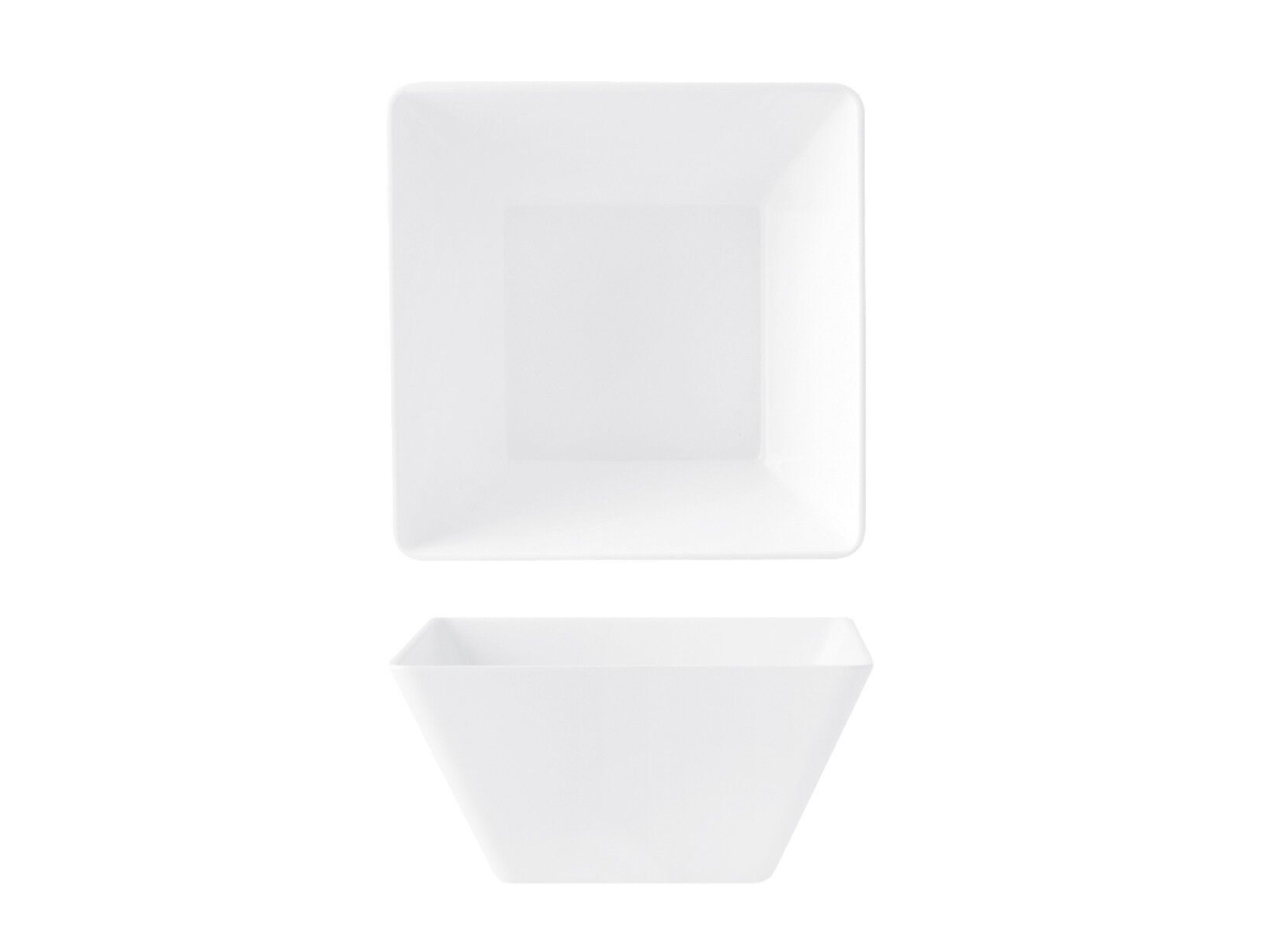 High square salad bowl 100% White Melamine 19 cm
