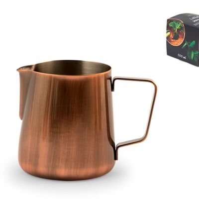 Milk jug in 18/10 stainless steel, copper color, Lt 0.5