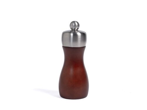 Macinapepe/sale in legno scuro con macina in ceramica cm 14