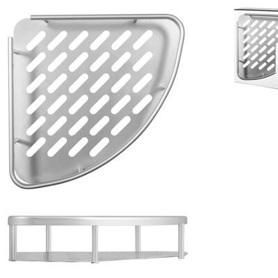 Estante de esquina en aluminio anodizado con tornillos y tacos incluidos cm 22x22x5 h