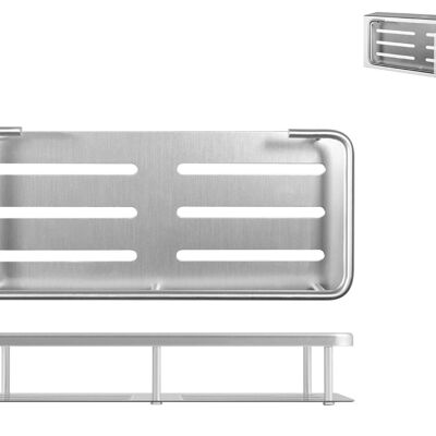 Estante rectangular en aluminio anodizado con tornillos y tacos suministrados cm 28x12x5 h