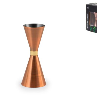 Cocktail measuring cup in 18/10 stainless steel copper color 30/45 ml
